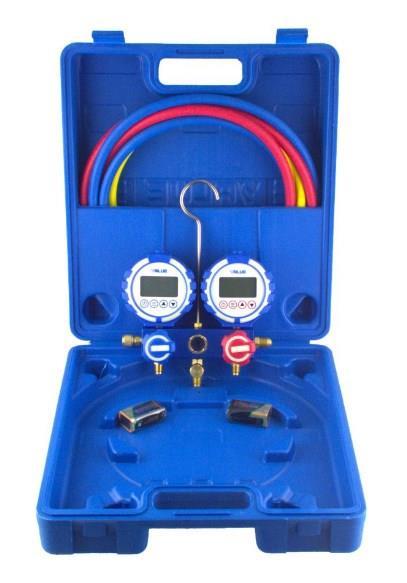 Cyfrowa pomoc instalacyjna + 2 węże w walizce VDG-2-S1 dla R717, R32, R1234yf, R290, R410A, R134a, R404A, R407C, R507