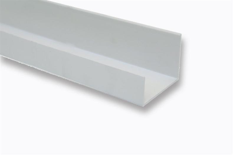 U-profile in PVC - asymmetric - U-100 - white - L=4m