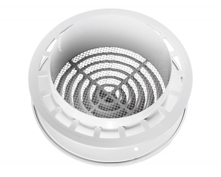 Plastic diffuser MV 125 PFs with mounting flanges and insect screen net for ventilation, ventilation duct 125 mm