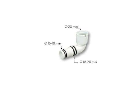 Connettore Alixo 90° - per uscita verticale dell'acqua