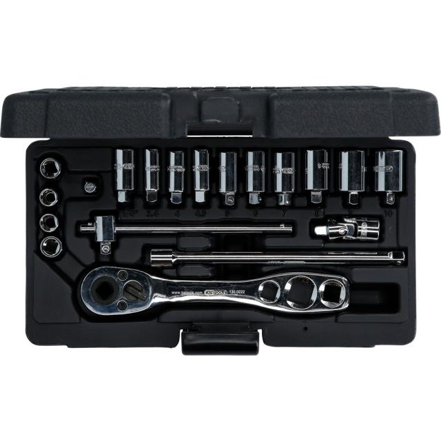 KS socket spanner set 130.0300 for refrigeration and air conditioning technology 19-piece set in case