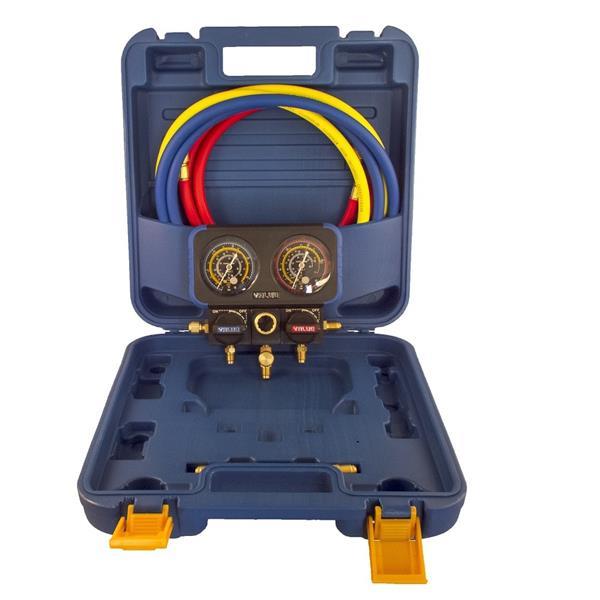 2-way installation aid VRM2-B0401 Value, R22; R134a; R407C; R410A + 3 x 150 cm hoses