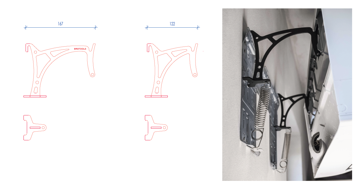 Mounting aid / mounting bracket for indoor air conditioning units