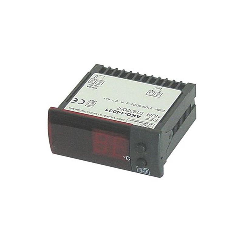 Termometro AKO tipo AKO-14031 dimensioni di montaggio 71x29mm 230V tensione AC -50 a +99°C NTC - non disponibile, sostituito da AKO-D14023