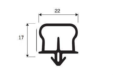 Press-in profile rubber black L= 4.05 M
