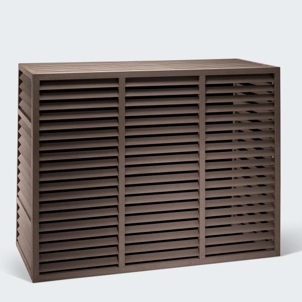 Evolar luftkonditionerings- och värmepumpshus Valnötsgrå WPC XL, 1300x1700x750 MM
