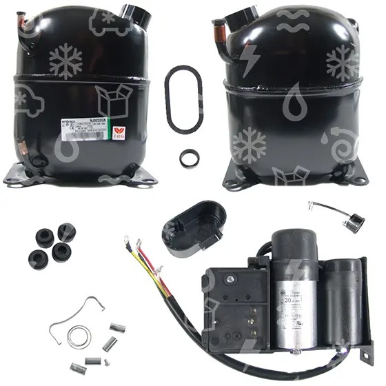 Compresor Aspera Embraco NJ9232GK, MBP - R404A, R507, R452A, 230V, 50Hz