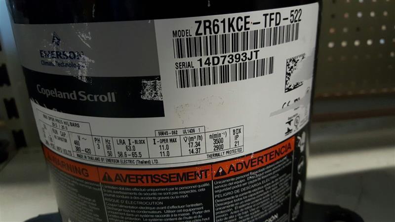 Compressor / Compressor Copeland Scroll ZR61KCE-TF5-522, R407C, 220-240V