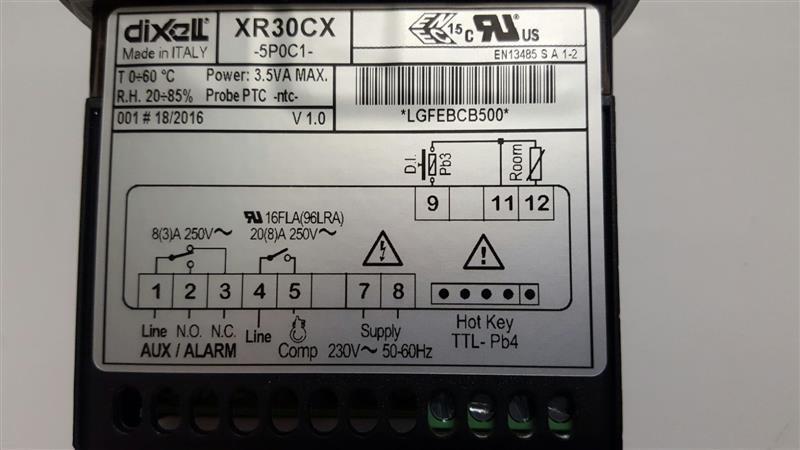 Controlador de refrigeración Dixell / Copeland XR30CX 5P0C1, 20 A, 230 V
