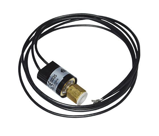 Presostato mini Eliwell alta presión, NC; 42 - 33 [bar], auto, SPST, abocardado 1/4" SAE