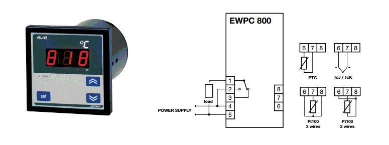 Controlador de refrigeración Eliwell EWPC800, T2B1CCC700, PTC, 230V