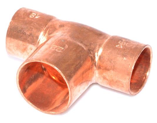 La T de cobre reduce i / i / i 18-22-18 mm, 5130