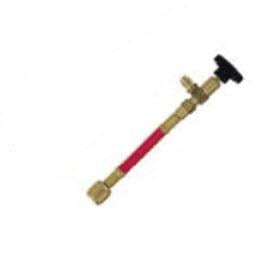 90° Shut-off valve w/red hose 1/4-1/4