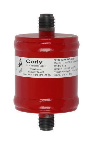Filtro secador con absorción de ácido. Presión alta 140 bar Carly DCY-P14 052 S / MMS con conexión de soldadura 1/4 '' y 6 mm
