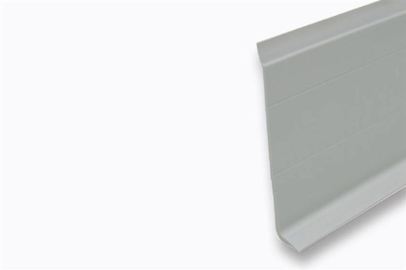 Battiscopa semplice in PVC - da incollare - RAL 9022 (grigio chiaro) L=4m, unità di imballaggio completa 200 m