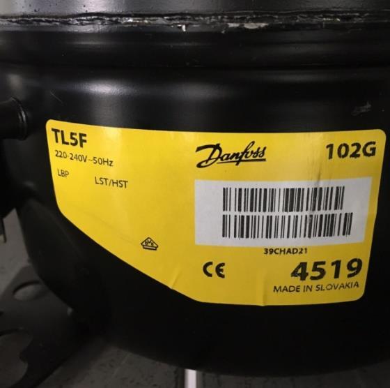 Compressor Danfoss Secop TL5F, LBP - R134a, 220-240V, 50Hz, 102G4512 - out of stock, replaced by successor