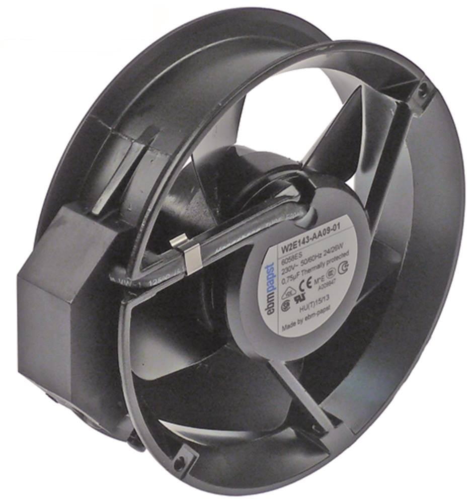 Axiale ventilator EBM POPE 6058ES Ø 172mm H 51mm 230VAC 50Hz 24W, platte plug 2,8 mm
