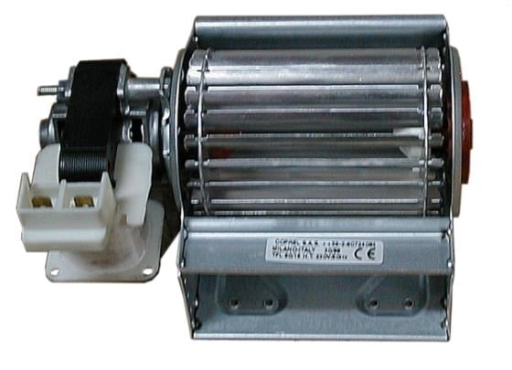 Dwarsstroomventilator, turbine 60x60mm, 230V/1/50Hz, 12 W, motor rechts