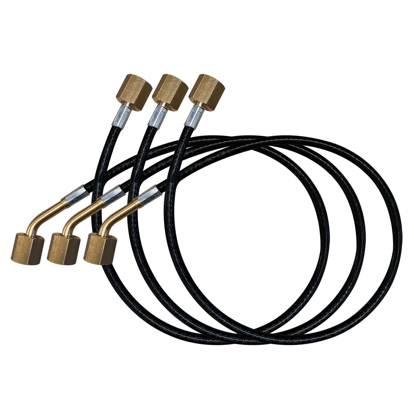 Capillary tubing with straight x 45° fittings with pushers - Set of 3 x 45 cm (18").
