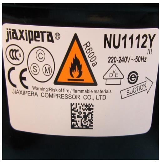 Compressore JIAXIPERA NU1112Y, R600a, 220-240V