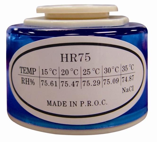 Botella de solución salina 75% (azul) para psicrómetro 45-52233 e higrómetro 45-52230
