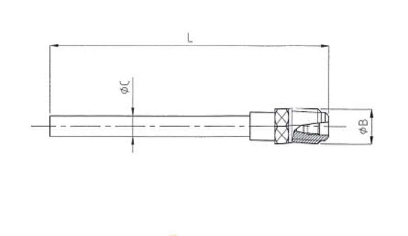 Válvula de servicio con tubo de cobre con núcleo y tapa protectora 1/4 "C x 6 mmWIGAM 512/100