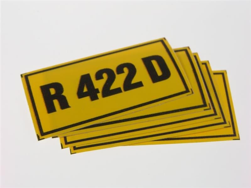Sticker voor koudemiddel R422D
