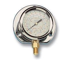 Replacement pressure gauge Ø60, oil filling, class 1.6, radial connection, flange on the back and stainless steel housing WIGAM ML60/18R4FP/A8