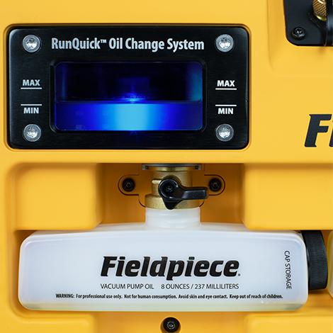 Pompe à vide avec système de vidange d'huile RunQuick™ 10CFM 280 l/min VPX7EU FIELDPIECE Certifié A2L Ready Safety