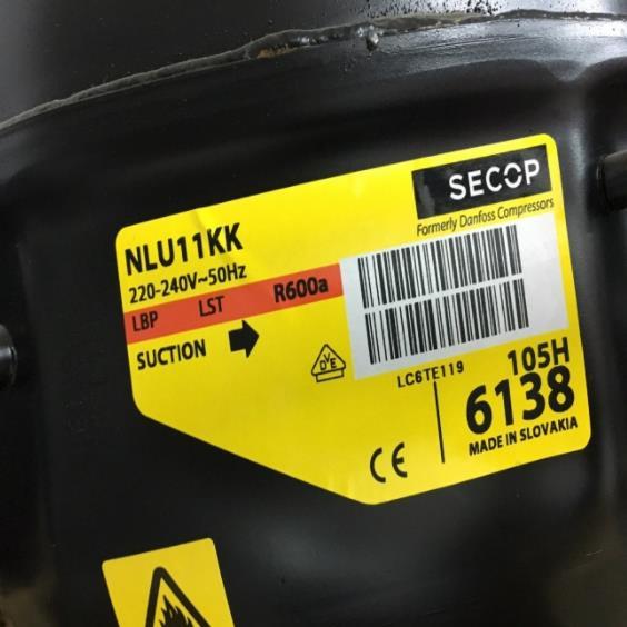 Compressore Danfoss Secop NLU11KKK, LBP - R600a, 220-240V, 50Hz, 105H6138