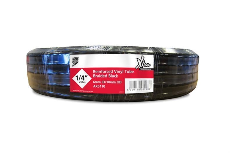 Tuyau en vinyle renforcé noir 10 mm (3/8") - rouleau de 30 m
