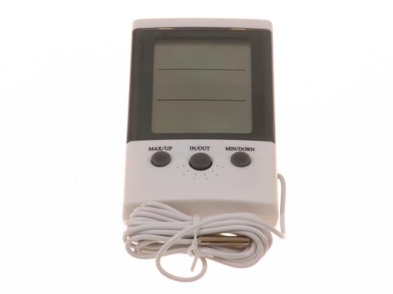 Termohigrómetro (funcionamiento 12-24), alarma, 1,5 V AAA