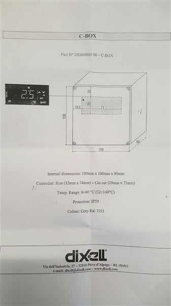 Scatola di plastica C-BOX, per montaggio a parete, foro passante 29x71 mm