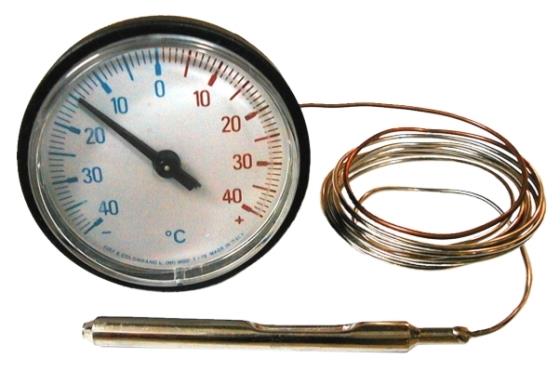 Thermomètre capillaire, - 40 / +40°C, D = 52 mm, sonde 1,5 m