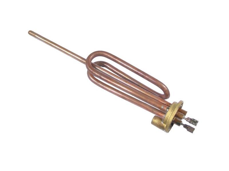 heating element ARISTON / Indesit 2000 W, 230V, single-phase, copper tube with a round bowl flange, brass 48mm for screwing and 2 extended connection