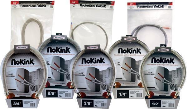 NoKink Flexible Refrigerant Line 1/4 "x 3' dla Mini-Split Air Conditioner Wall Bushing, Rectoseal 66731