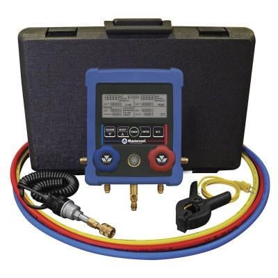 Digital assembly aid R134a with thermocouple and vacuum sensor, 3x150 cm filling hoses with shut-off valves in case, Mastrecool 99661-A-EU