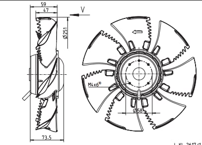 Ventilador axial Ziehl Abegg FN025-2EA.WA.V7