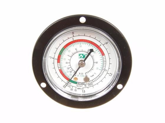 Manometer lage druk, achteraansluiting 1/4 "SAE, R134A, R22. 1-15 bar