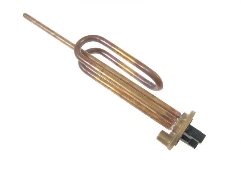 heating element ARISTON / Indesit 1200 W, 230V, single-phase, copper tube with a round bowl flange, brass 48mm for screwing and two connection