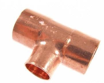 Pieza en T de cobre reducida i/i/i/i/i 22-15-22 mm