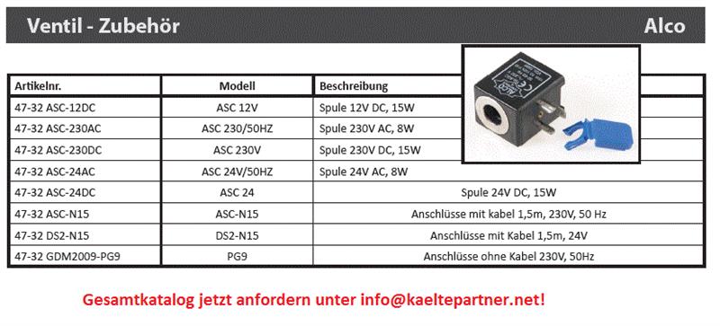 Cable assembly for Alco PG9 coils, PG9 801012, 230V 50 Hz