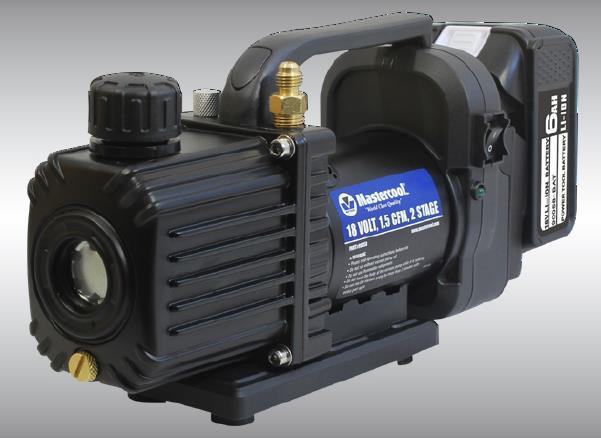 2-stage vacuum pump set, 18V wireless, 42 l / min, 220V Schuko charger cable, Mastercool 90058-E