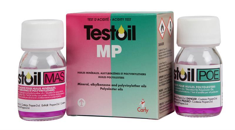 Kits de testeur d’acide: 1 TESTOIL MAS + 1 TESTOIL POE Testoil MP, 2 flacons de 30 ml