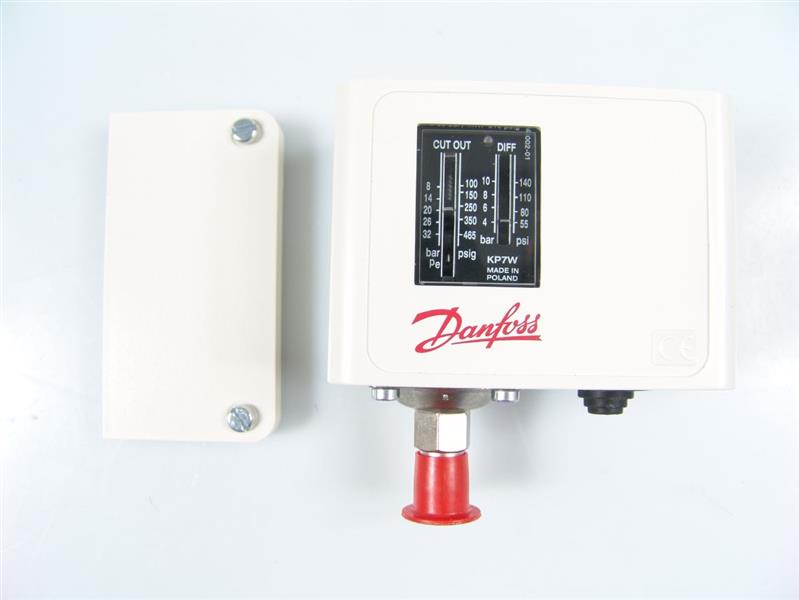 Presostato de alta presión DANFOSS, KP7W, 8-32 bar, rearme manual