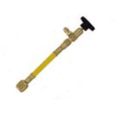 90° Shut-off valve w/yellow hose 1/4-1/4