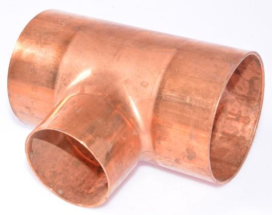Pieza en T de cobre reducida i/i/i 76-54-76 mm