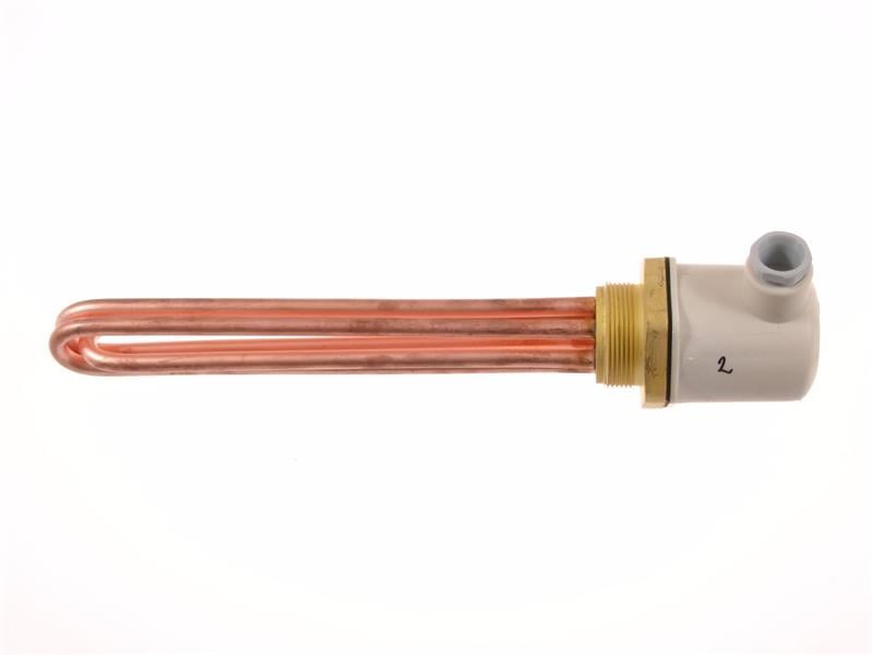 electric heating element CU - 2000W, 220V, L = 265 mm,copper heating element with three tube, hexagonal flange and screw thread, sealed plastic socket