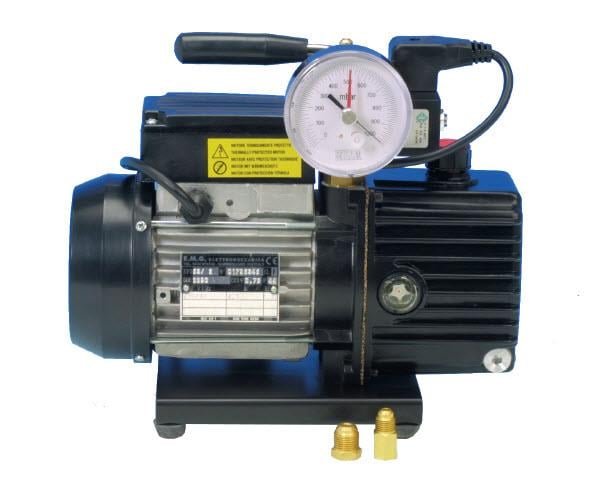 Vacuum pump with solenoid valve and vacuum gauge WIGAM DIP 402E/V