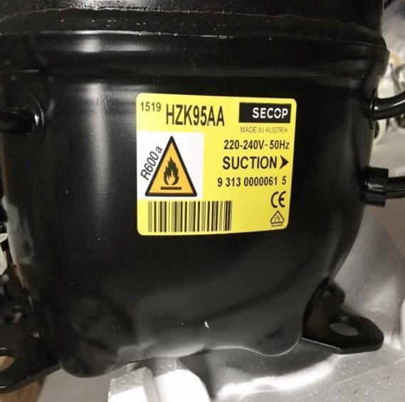 Compressor Danfoss Secop HZK95AA, LBP - R600a, 220-240V, 50/60 Hz - not available. replaced by successor